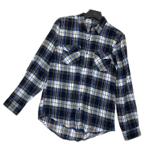 Fashion Autumn Casual Gray And Blue Flannel Shirt